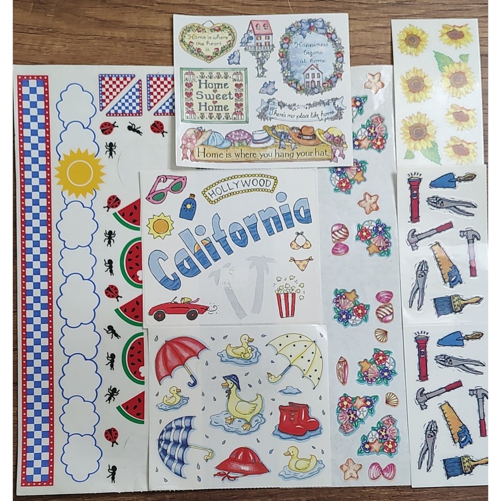 Frances Meyer Sticker Lot Full Partial Sheets Vintage Picnic Rainy Day Tools S70